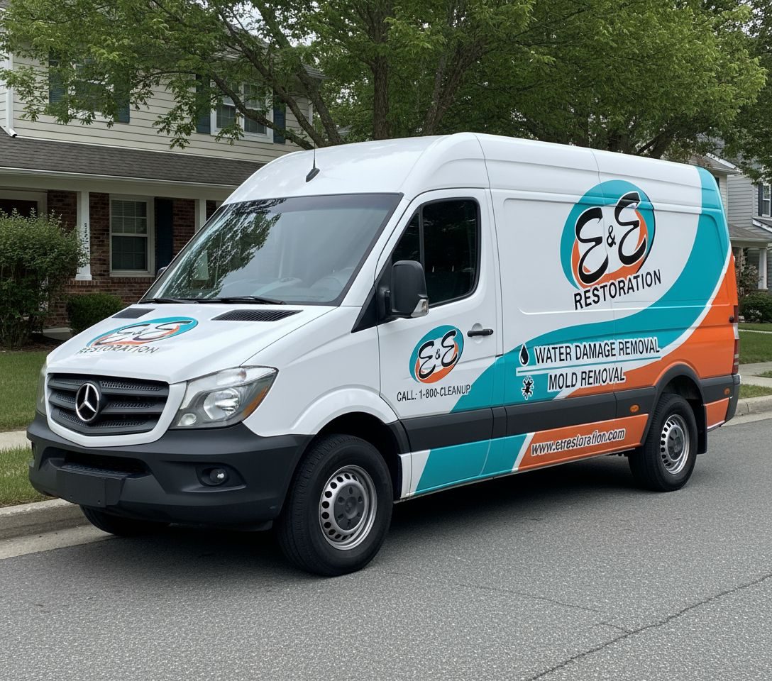 E&E Restoration van on site